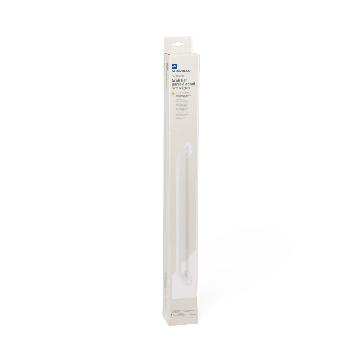 White Enameled Grab Bars - Safety Support Rails for Bathroom, Kitchen & Stairs