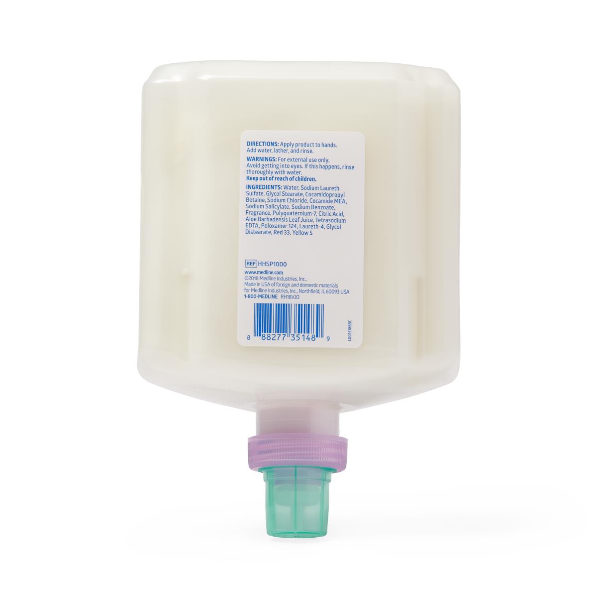 Medline Moisturizing Lotion Soap with Aloe Vera - 1,000 mL Dispenser Refill (Case of 4)