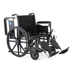 Guardian K2 Basic Wheelchair - Manual Folding Wheelchair with Elevating Leg Rests, 300 lbs Capacity