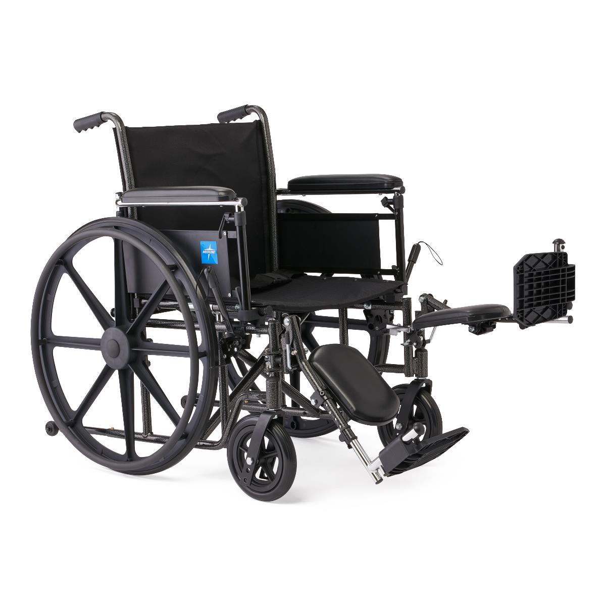 Guardian K2 Basic Wheelchair - Manual Folding Wheelchair with Elevating Leg Rests, 300 lbs Capacity