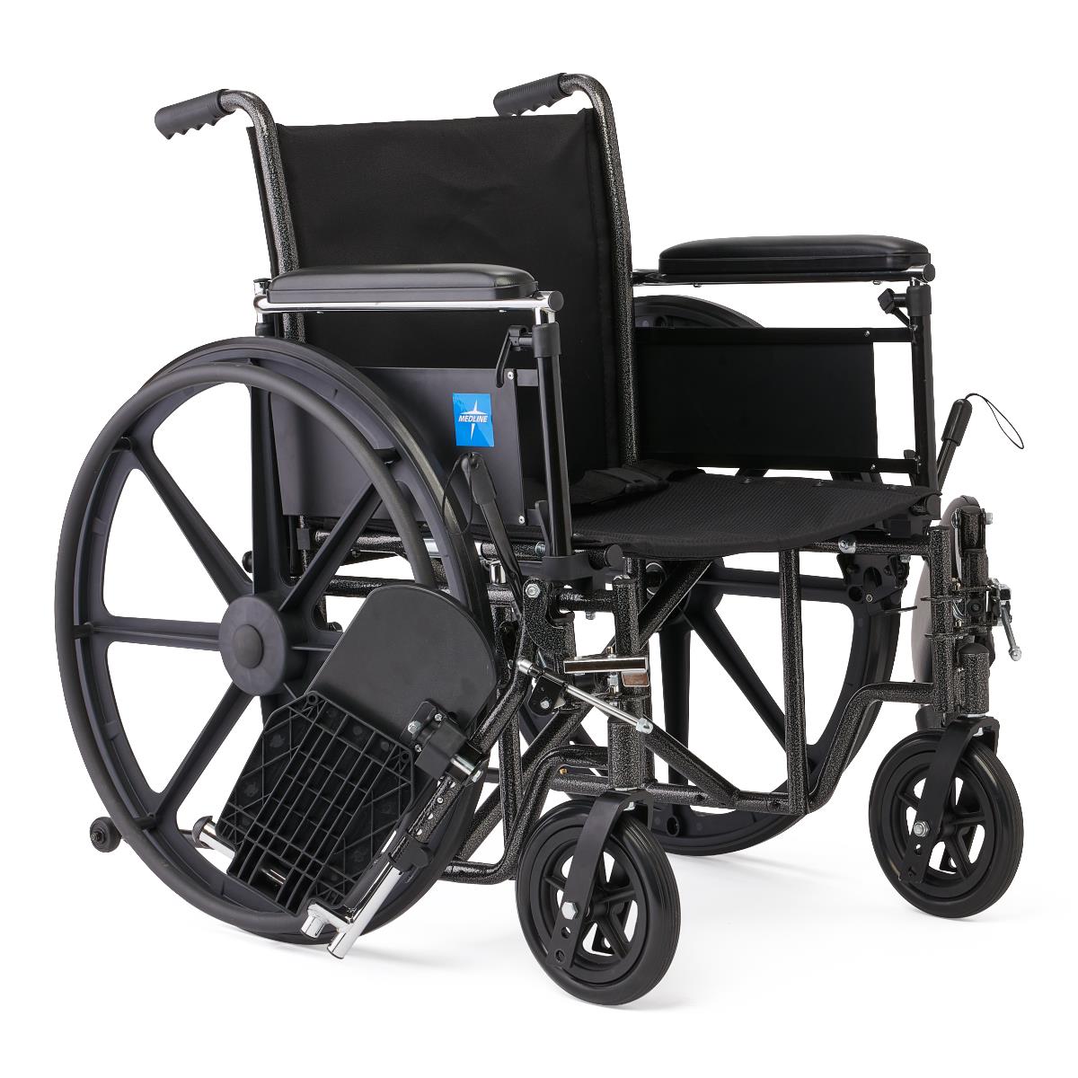 Guardian K2 Basic Wheelchair - Manual Folding Wheelchair with Elevating Leg Rests, 300 lbs Capacity