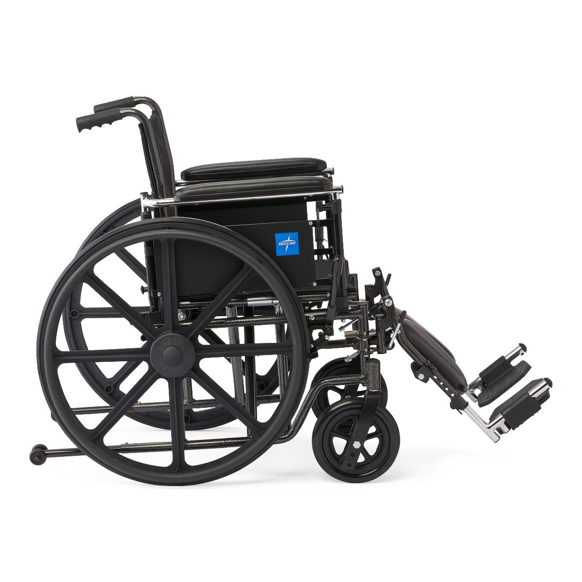 Guardian K2 Basic Wheelchair - Manual Folding Wheelchair with Elevating Leg Rests, 300 lbs Capacity