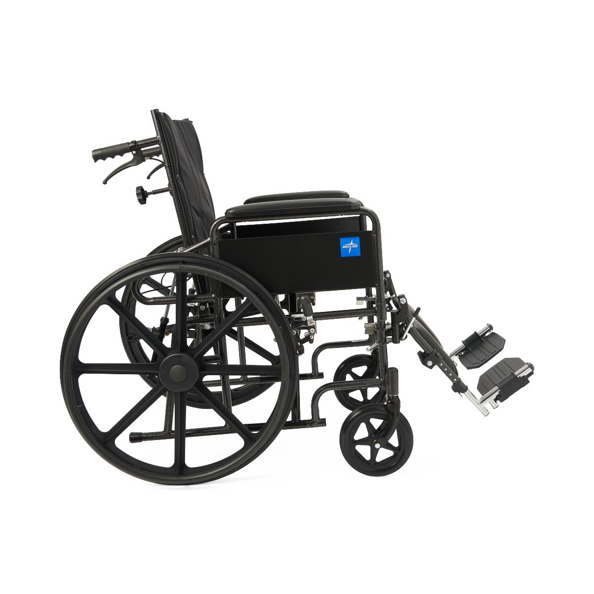 Guardian Reclining Wheelchair - 300 lbs Capacity, Adjustable 90-180° Recline, Elevating Leg Rests