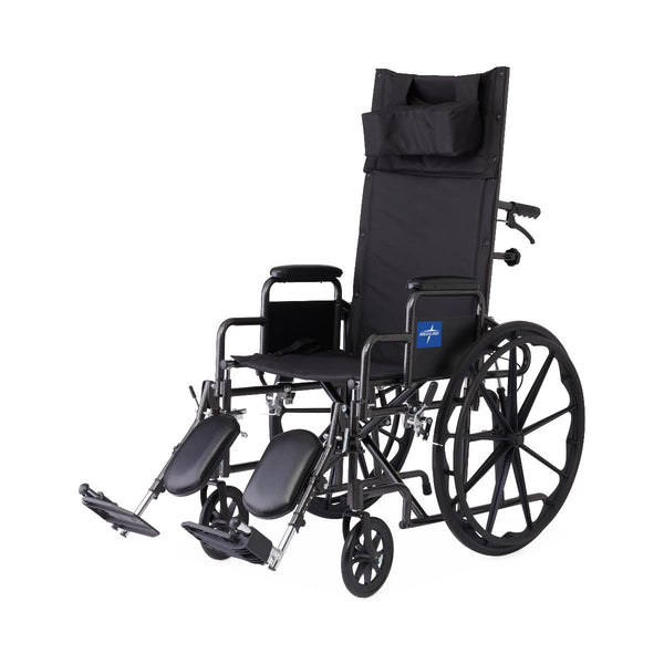 Guardian Reclining Wheelchair - 300 lbs Capacity, Adjustable 90-180° Recline, Elevating Leg Rests