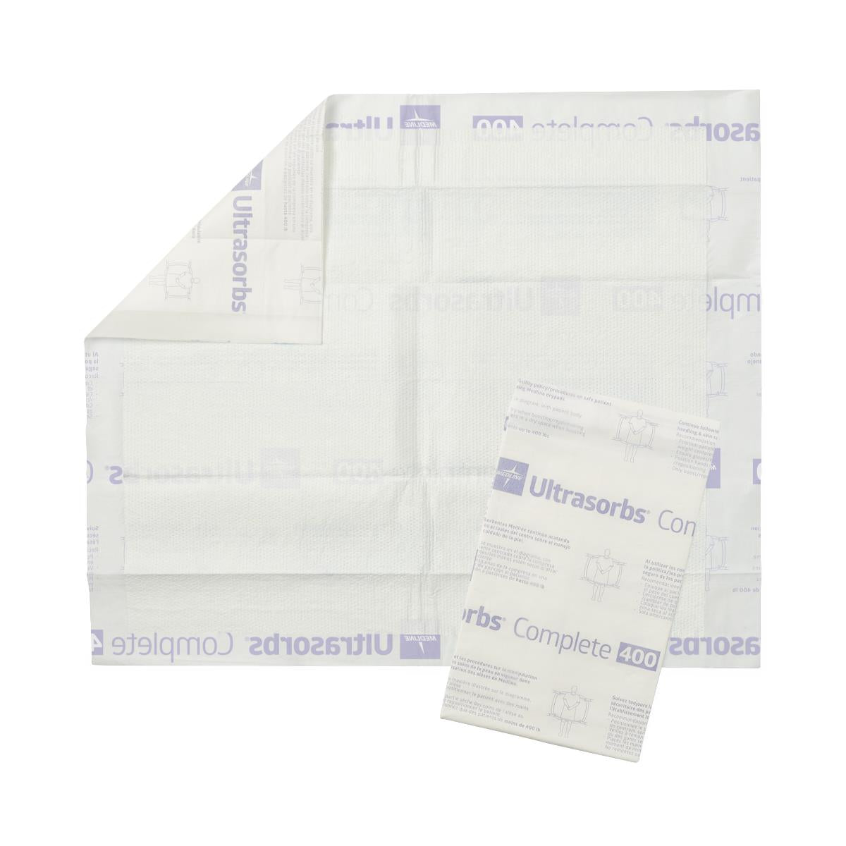Medline Ultrasorbs Complete Premium Underpads - 30 x 36 Inch - Ultra Absorbent - Air Permeable - Case of 60