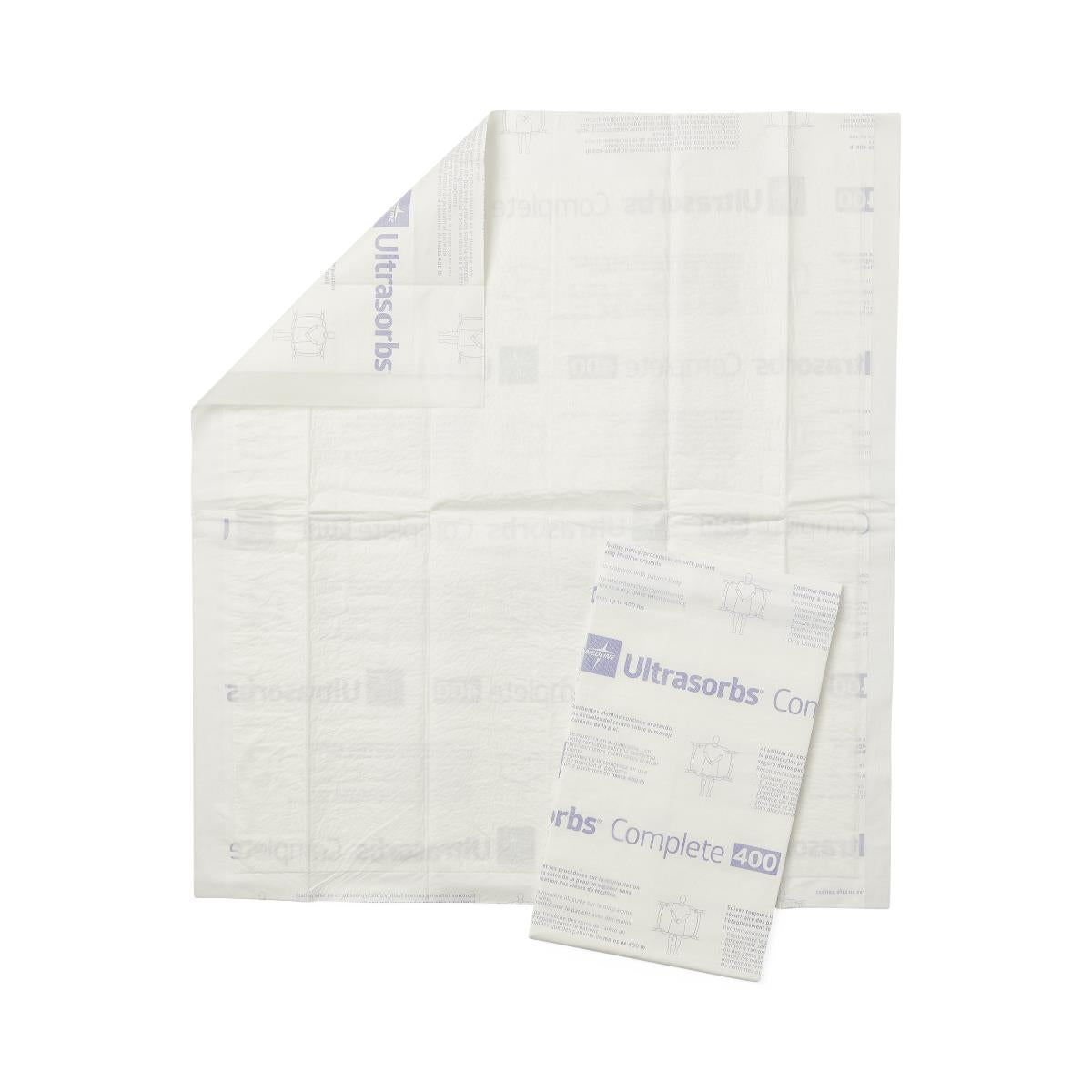 Medline Ultrasorbs Complete Premium Underpads - 30 x 36 Inch - Ultra Absorbent - Air Permeable - Case of 60