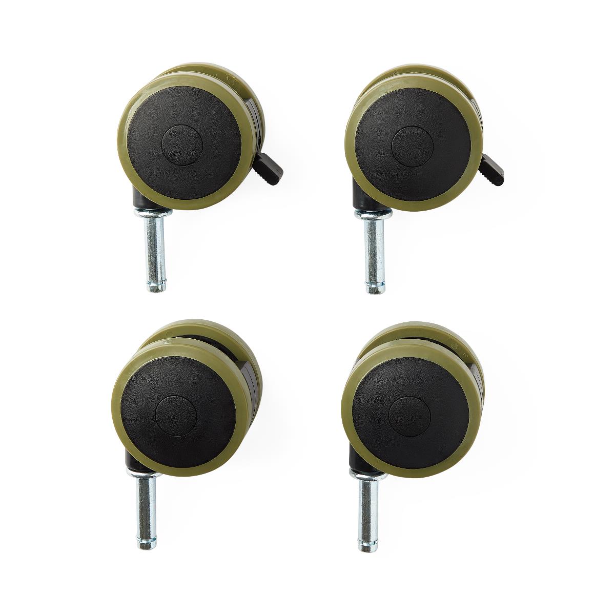 Medline Rubber Edge Caster Set for Homecare Beds - 4-Piece Set