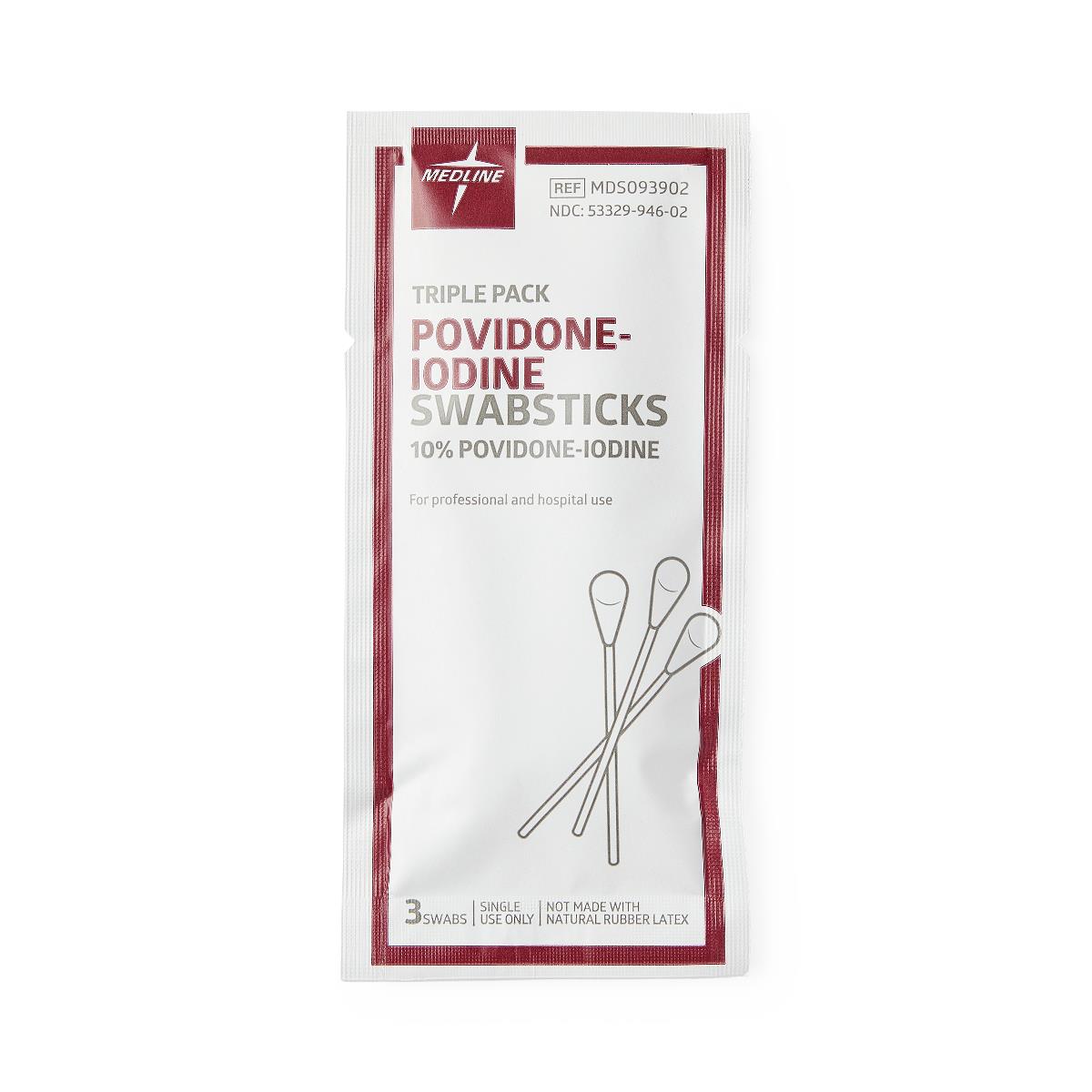 Povidone-Iodine PVP Swabstick - 10% USP Solution Antiseptic First Aid Treatment