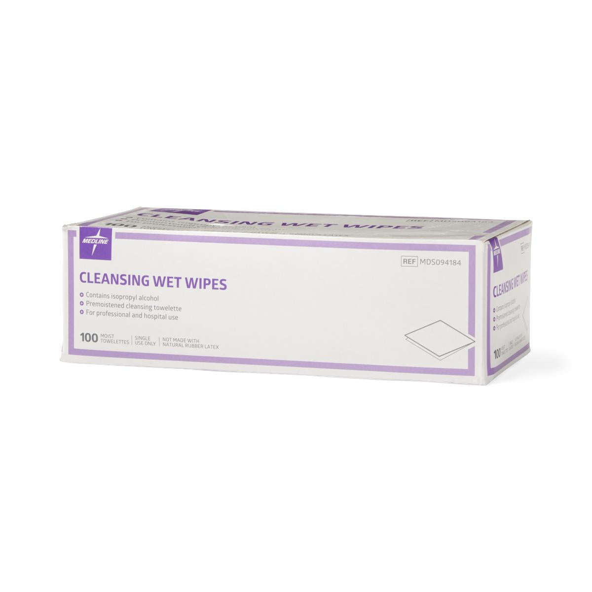 Medline Cleansing Wet Wipes - Alcohol-Based Sanitizing Wipes, 5 x 7 Inch