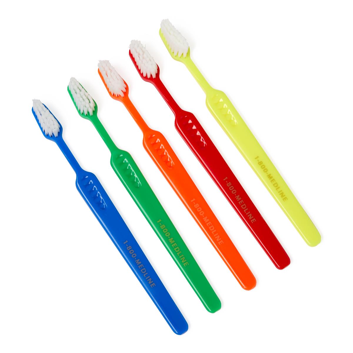 Medline Super Soft Toothbrush - Gentle Nylon Bristles with Ergonomic Contoured Handle, Individually Wrapped