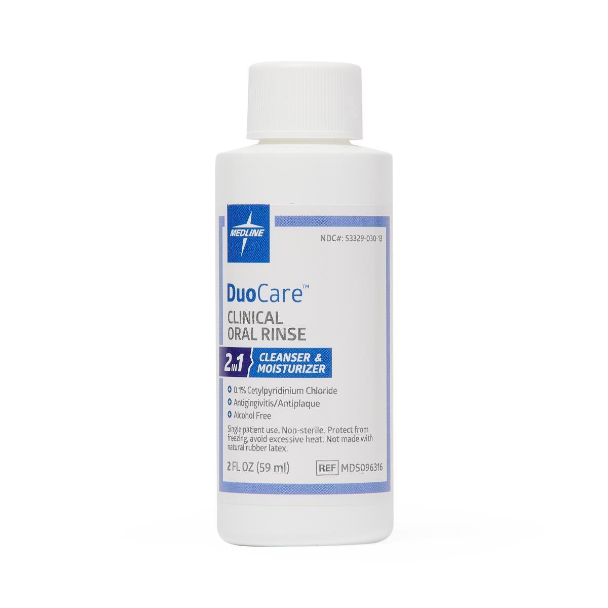DuoCare Clinical 2-in-1 Oral Rinse - Hospital-Grade Mouth Rinse with Moisturizing Formula, 2 oz