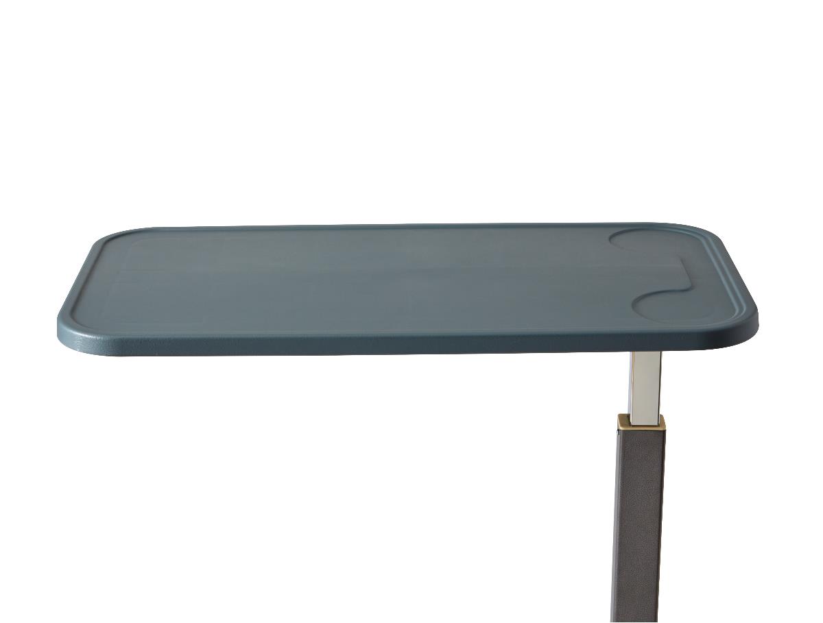 Medline Composite H-Base Overbed Table - Adjustable Height Medical Bedside Table with Moisture-Resistant Top