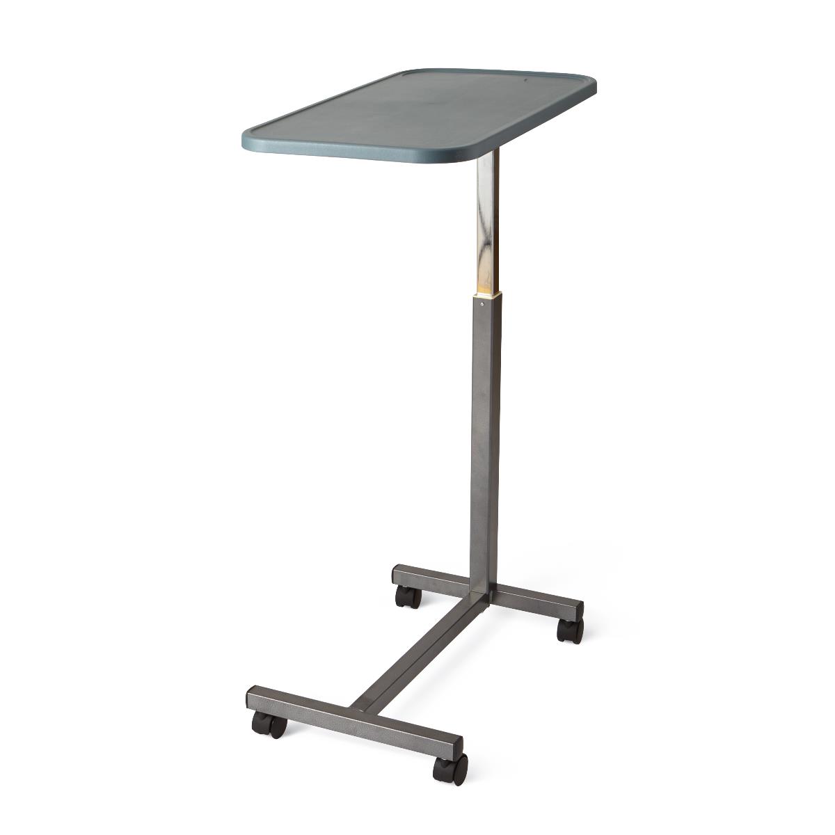 Medline Composite H-Base Overbed Table - Adjustable Height Medical Bedside Table with Moisture-Resistant Top