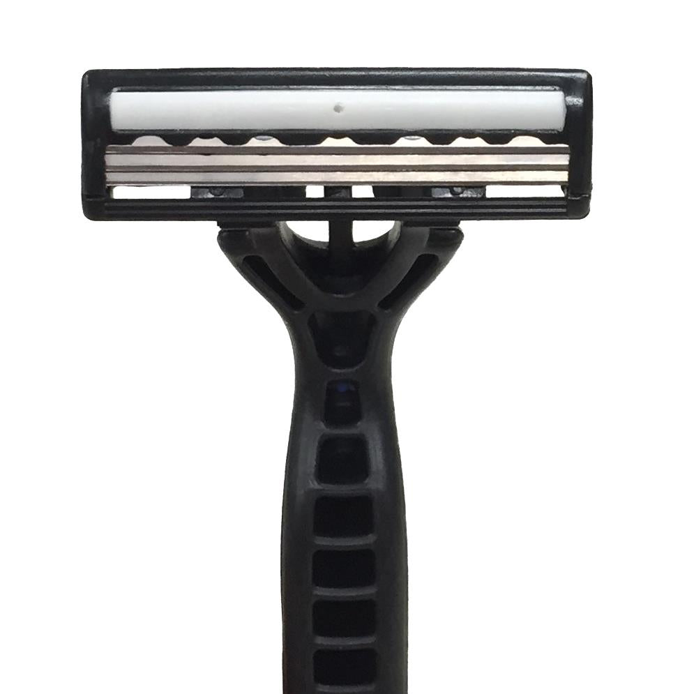 Triple Blade Facial Razors with Lubrication Strip - Professional Grade Disposable Shaving System