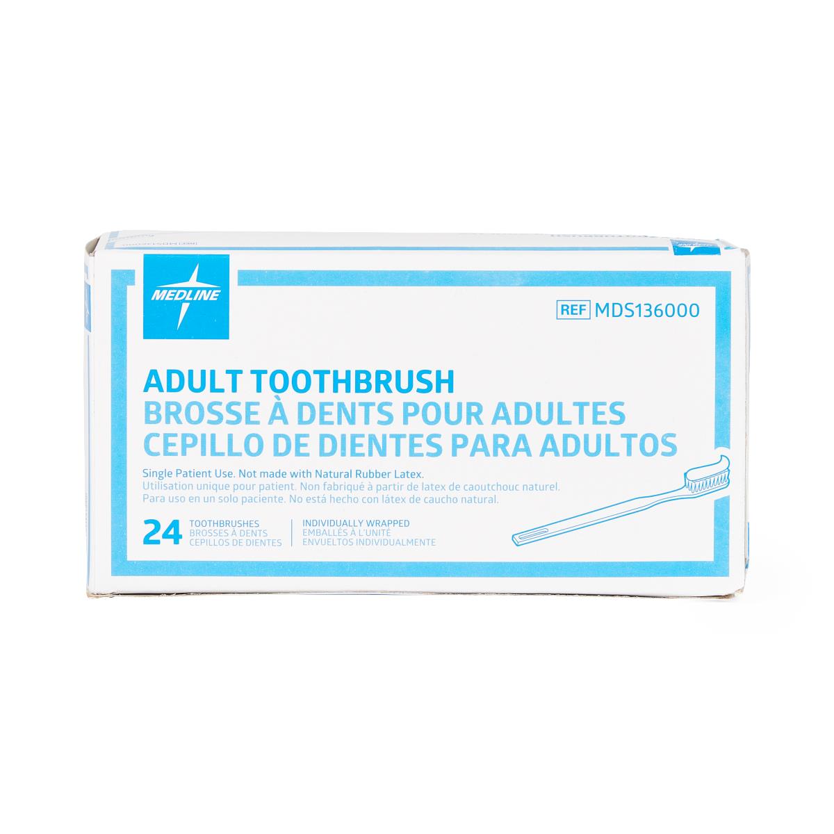 Adult Toothbrush with 30 Tufts - Individually Wrapped for Clinical Use