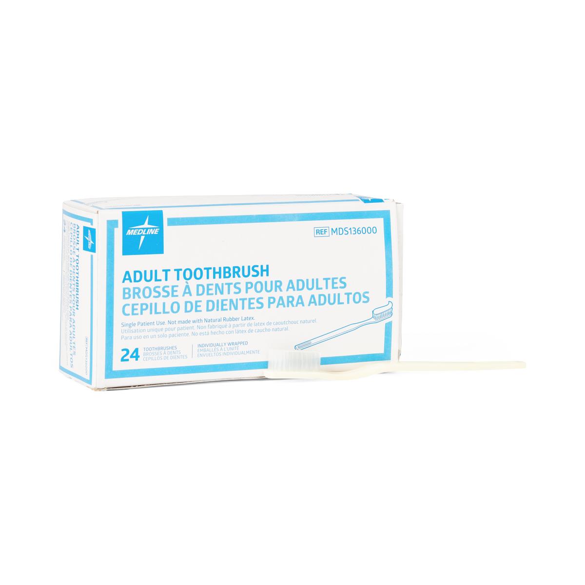 Adult Toothbrush with 30 Tufts - Individually Wrapped for Clinical Use