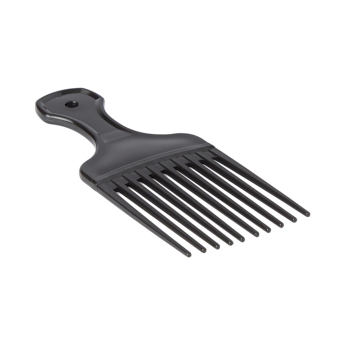 Professional Hair Pick Comb - 5.125" Black Plastic Styling Comb for Salon & Home Use