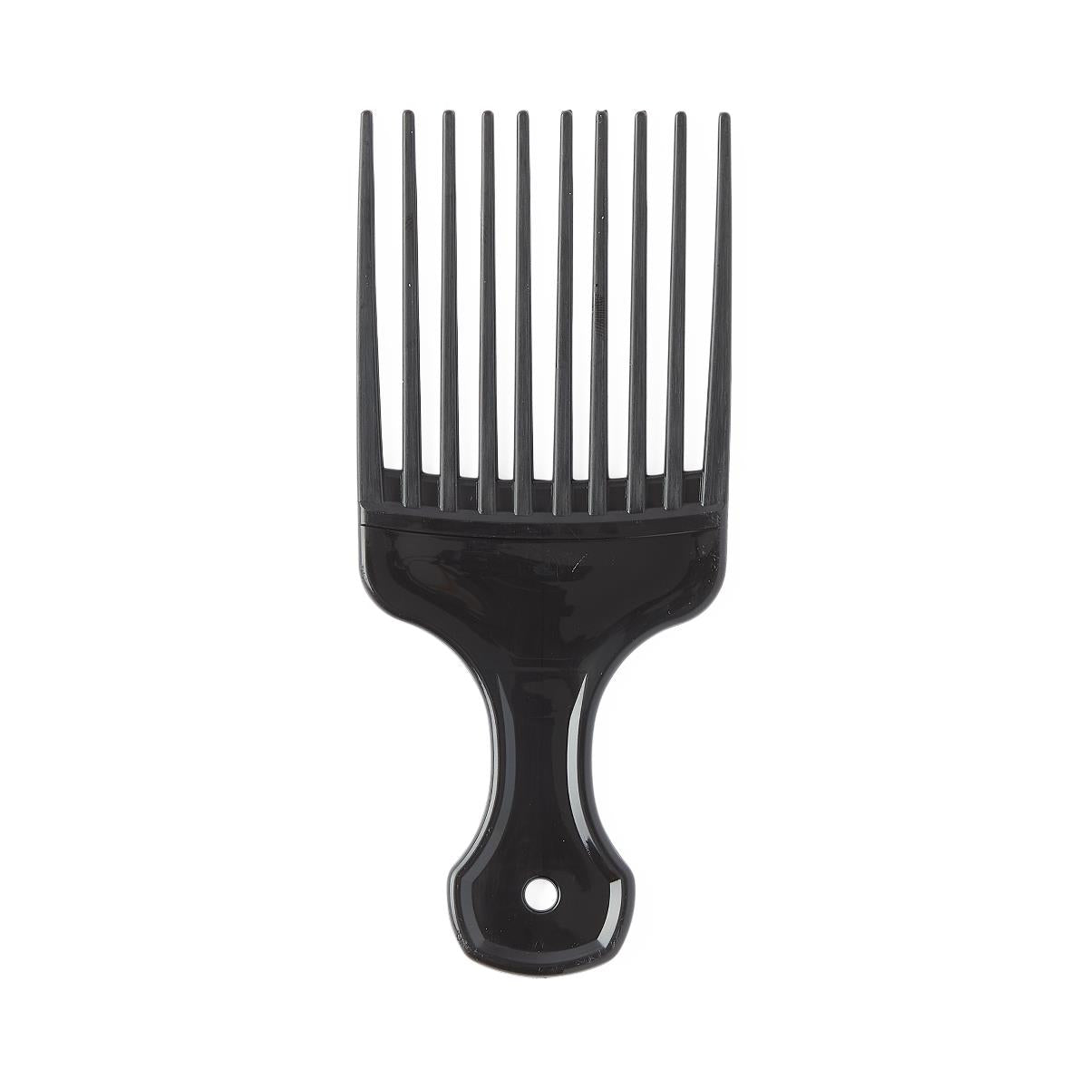 Professional Hair Pick Comb - 5.125" Black Plastic Styling Comb for Salon & Home Use