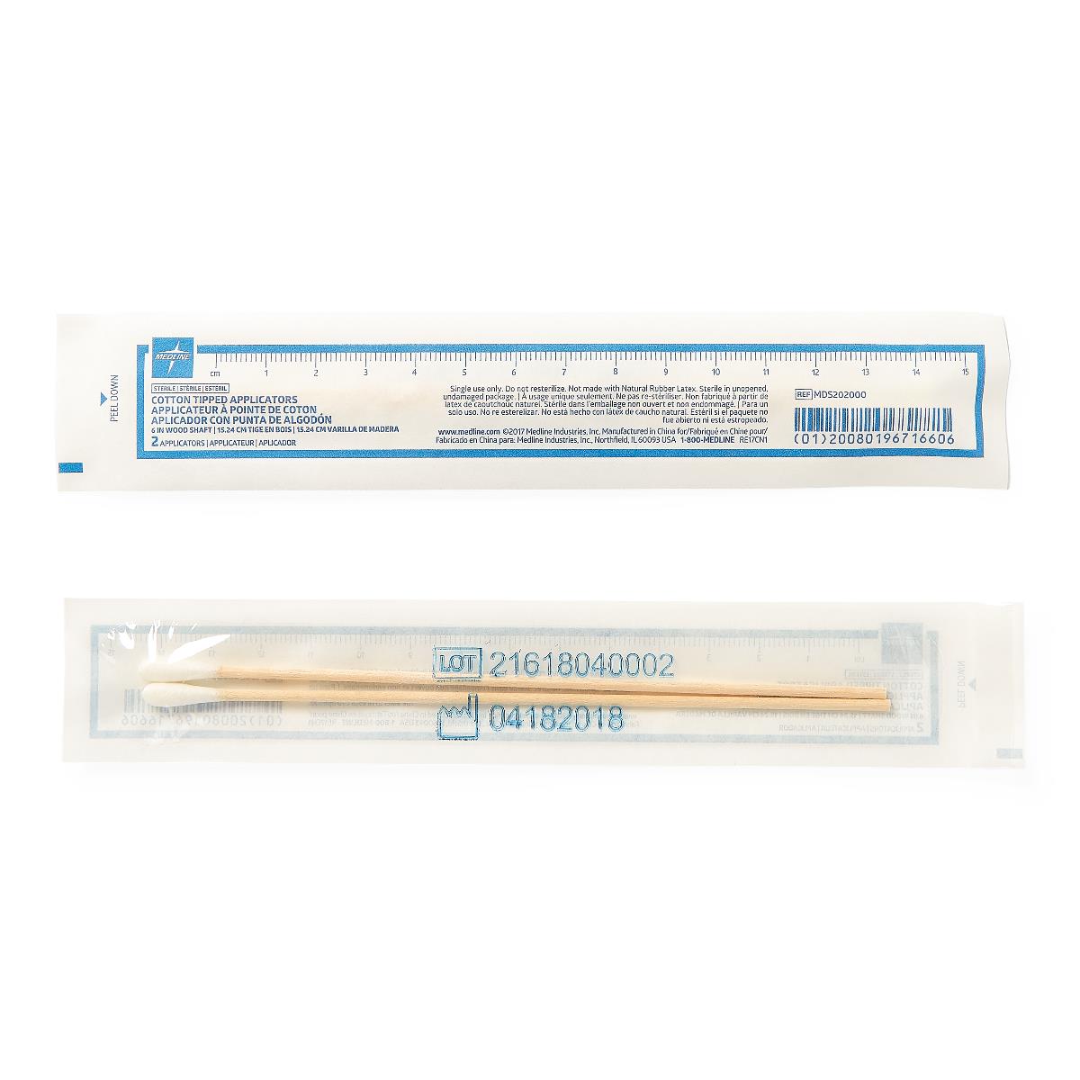 Sterile Cotton Tipped Applicators, 6 Inch - Medical Grade Wound Care & Ointment Application Swabs