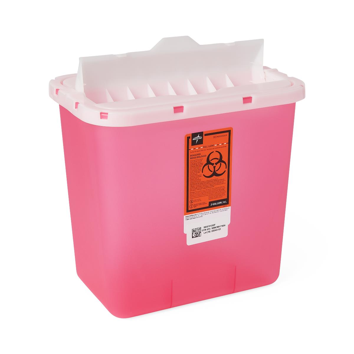 Medline Sharps Containers - Medical Waste Disposal with Multiple Lid Options (8-12 Gallon)