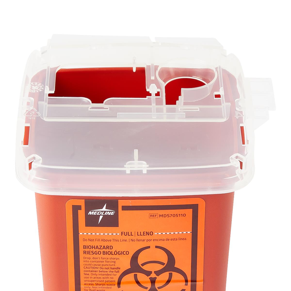 Phlebotomy Sharps Container with Dual Opening Lid - 1 Quart Medical Waste Disposal