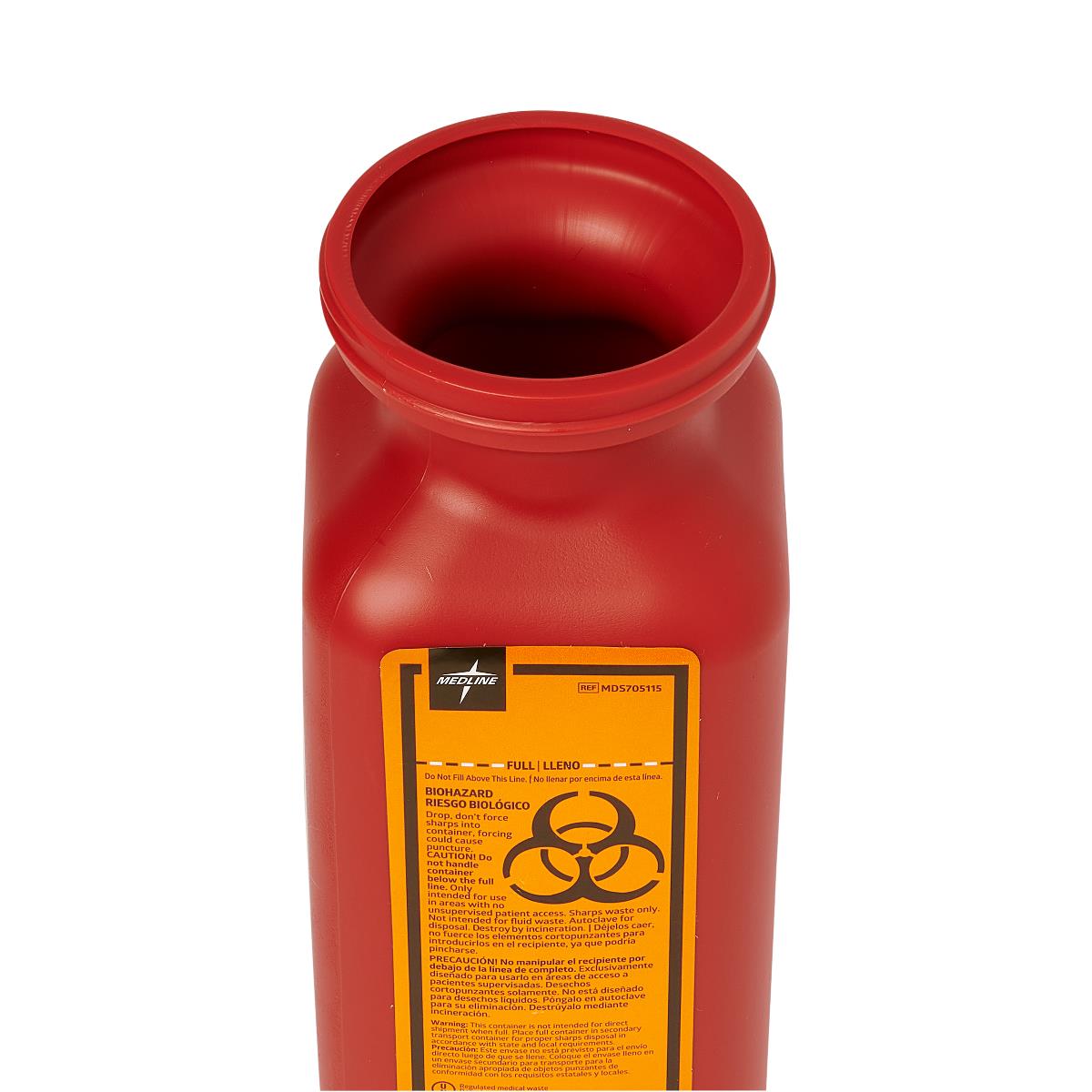Phlebotomy Sharps Container with Dual Opening Lid - 1 Quart Medical Waste Disposal