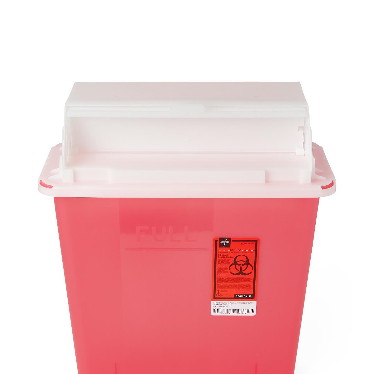 Medline Sharps Containers - Medical Waste Disposal with Multiple Lid Options (8-12 Gallon)