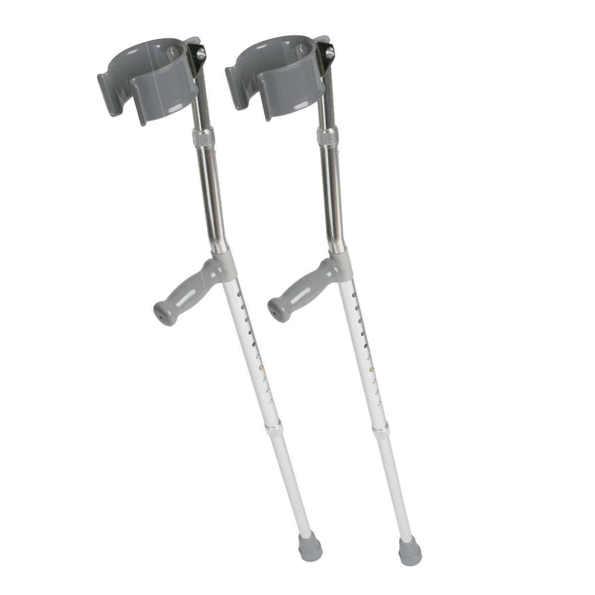 Medline Aluminum Forearm Crutches - Adjustable Height Support Crutches for Adults & Youth (250 lb Capacity)
