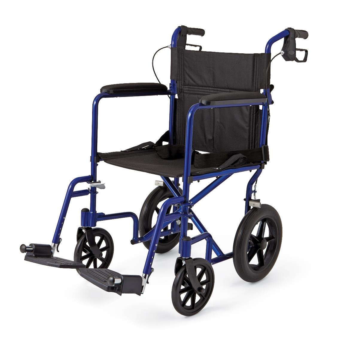 Premium Lightweight Aluminum Transport Wheelchair - 300 lbs Capacity with Padded Arms & Safety Belt