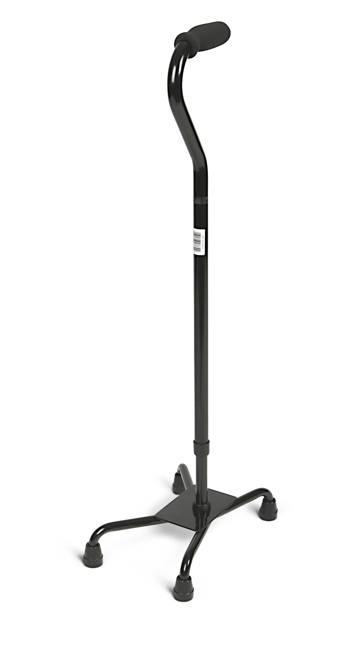 Aluminum Quad Cane with Large Base - 300 lbs Capacity, Adjustable Height, Self-Standing Mobility Aid