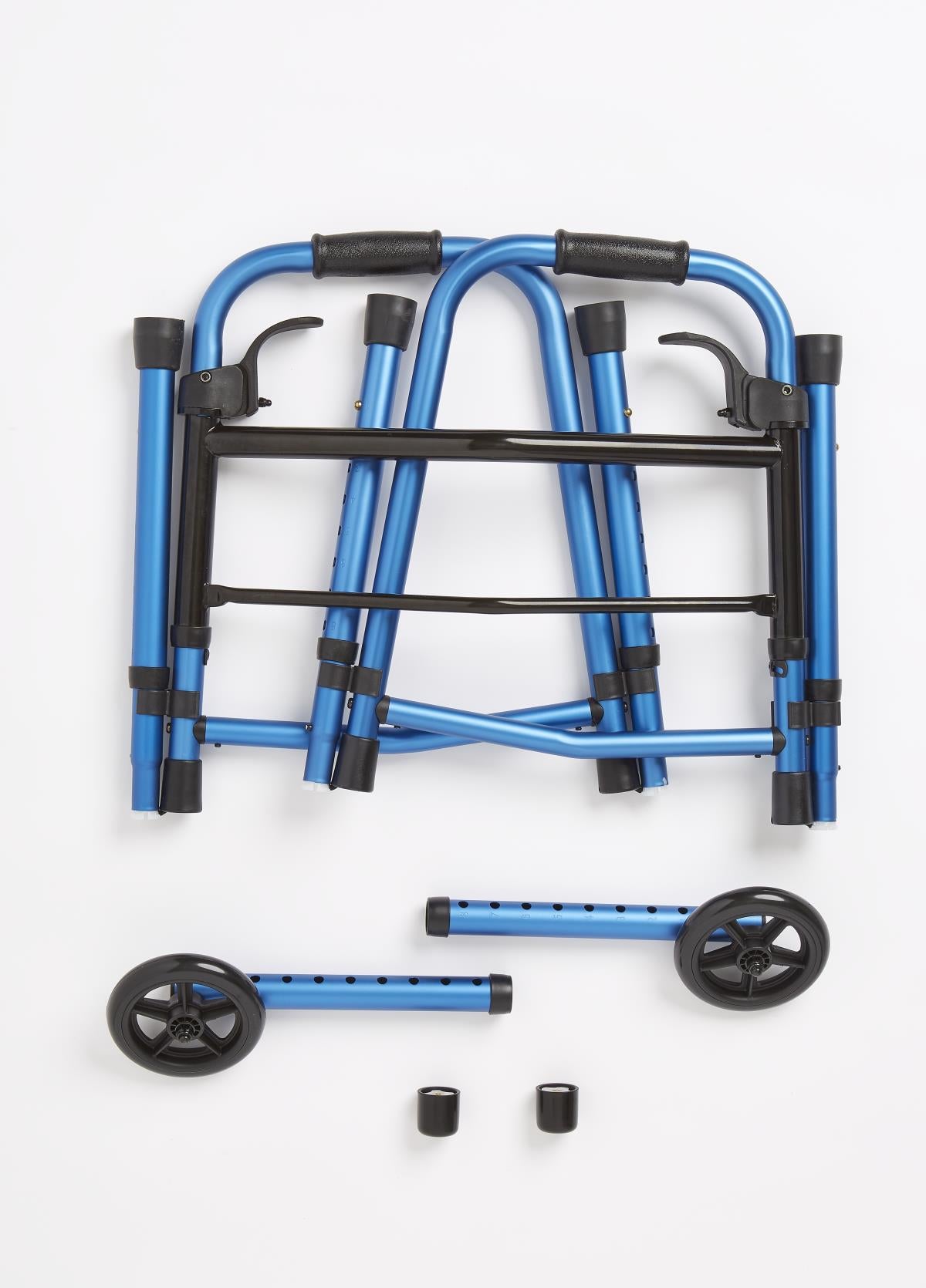 Walk Steady Mobility Kit - Foldable Walker & Hybrid Cane Set for Caregivers