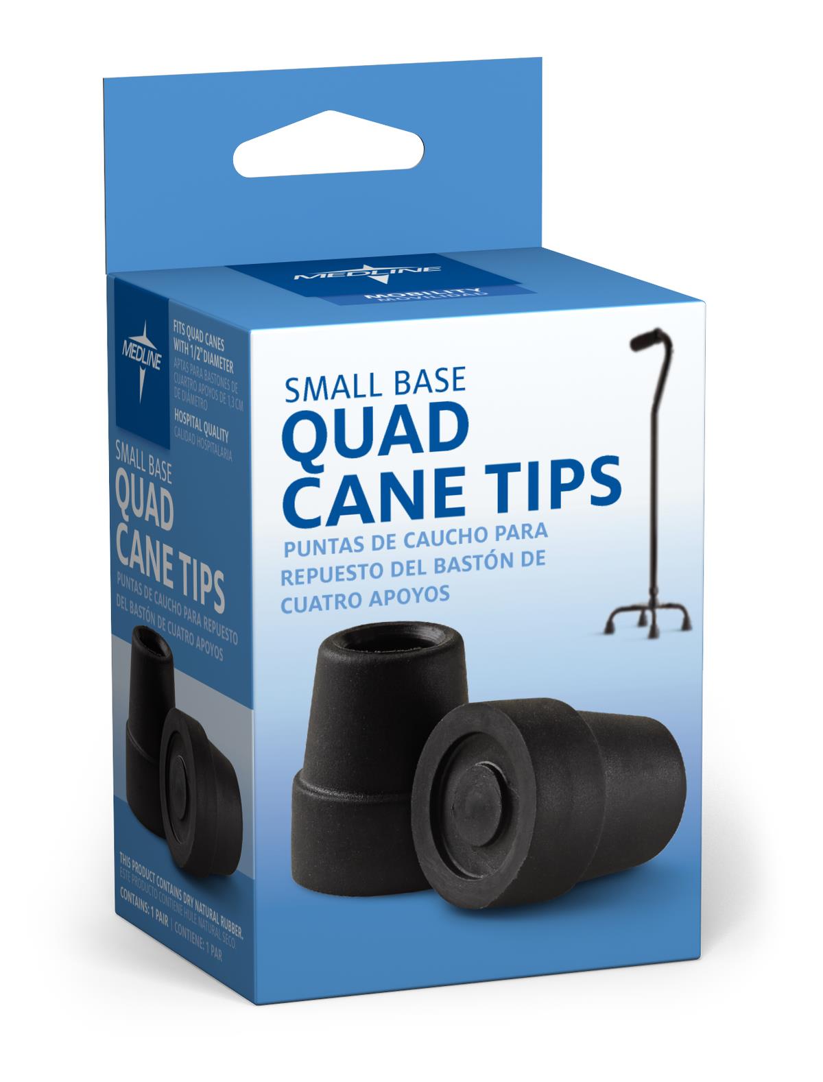 Quad Cane Replacement Tips - Universal Fit Rubber Cane Tips for Enhanced Stability