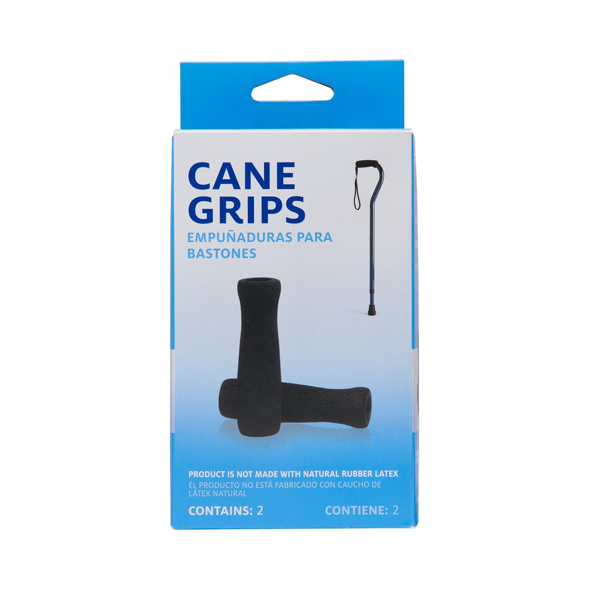 Medline Replacement Cane Grips for Offset Handle Canes - Black, 4 Inch - Case of 12