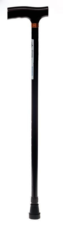 Medline T-Handle Aluminum Cane - Adjustable Height 29-38 Inches, 250 lb Capacity, Black, Case of 6