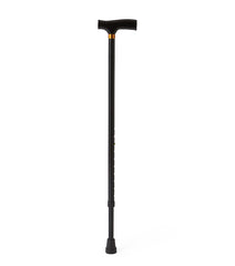 Medline T-Handle Aluminum Cane - Adjustable Height 29-38 Inches, 250 lb Capacity, Black, Case of 6