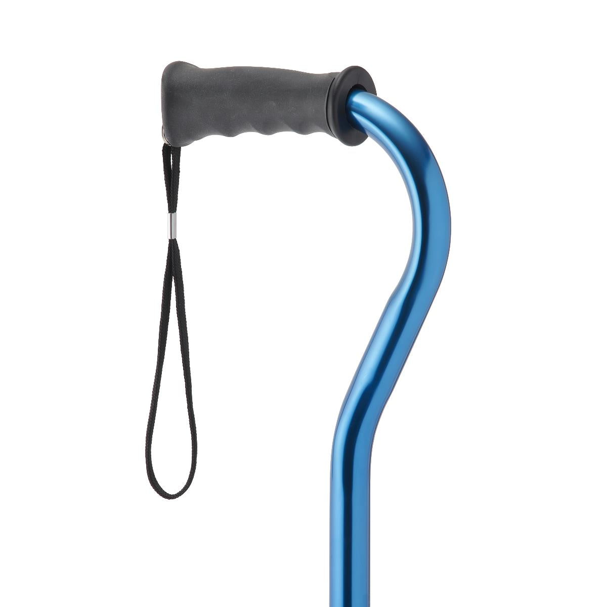 Aluminum Offset Cane with Gel Grip - Adjustable Height Walking Cane for Seniors & Adults