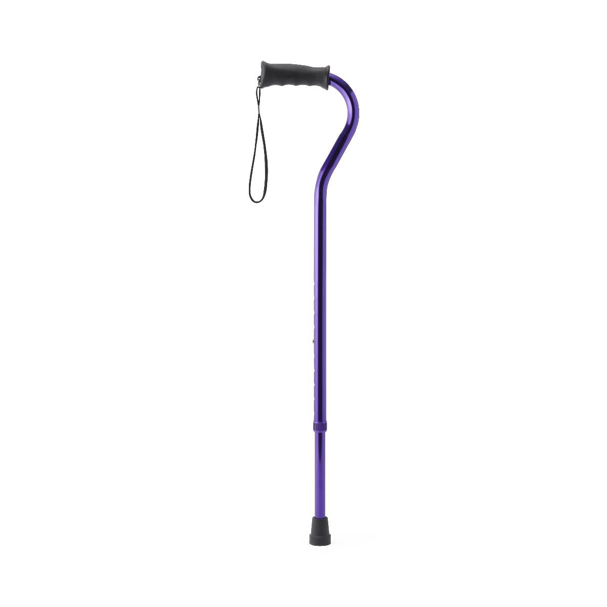 Aluminum Offset Cane with Gel Grip - Adjustable Height Walking Cane for Seniors & Adults