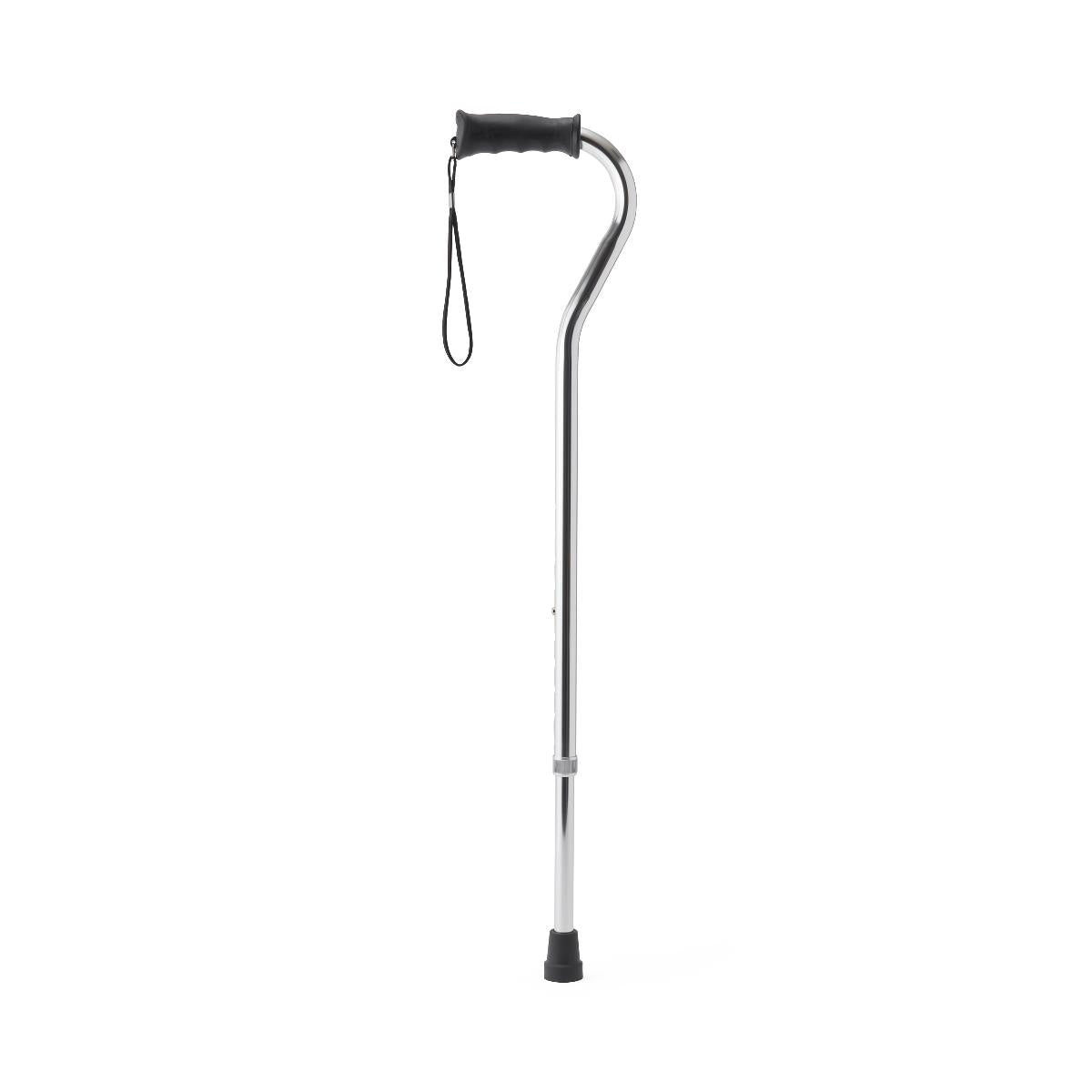 Aluminum Offset Cane with Gel Grip - Adjustable Height Walking Cane for Seniors & Adults