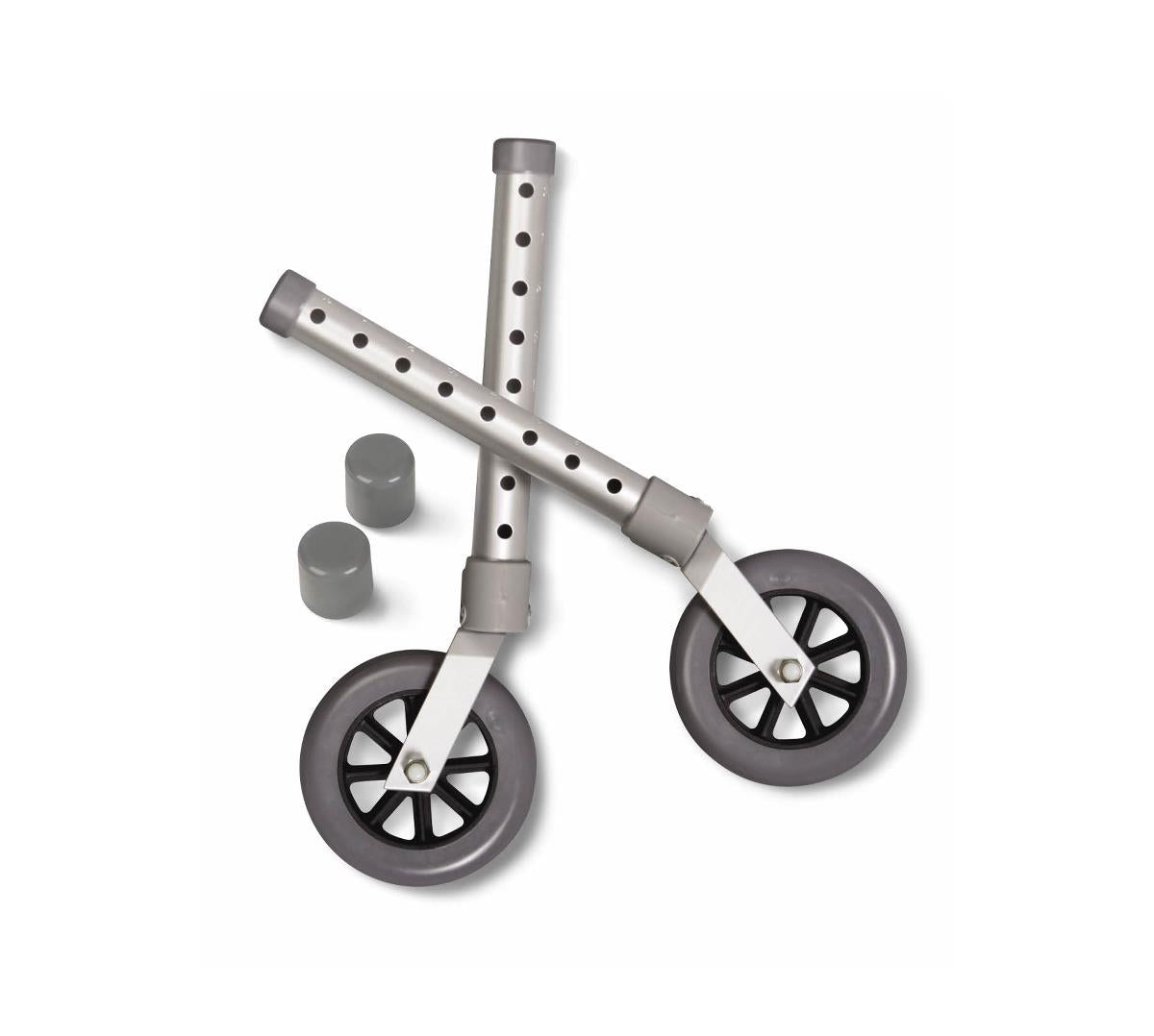 5 Inch Replacement Swivel Casters for Walkers - Set of 2 with Glide Caps