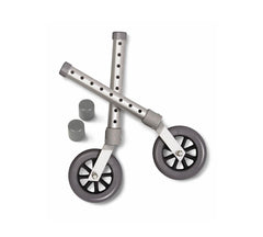 5 Inch Replacement Swivel Casters for Walkers - Set of 2 with Glide Caps
