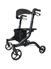 European-Style Aluminum Rollator Walker with Storage Bag - Lightweight Mobility Aid