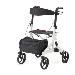 European-Style Aluminum Rollator Walker with Storage Bag - Lightweight Mobility Aid