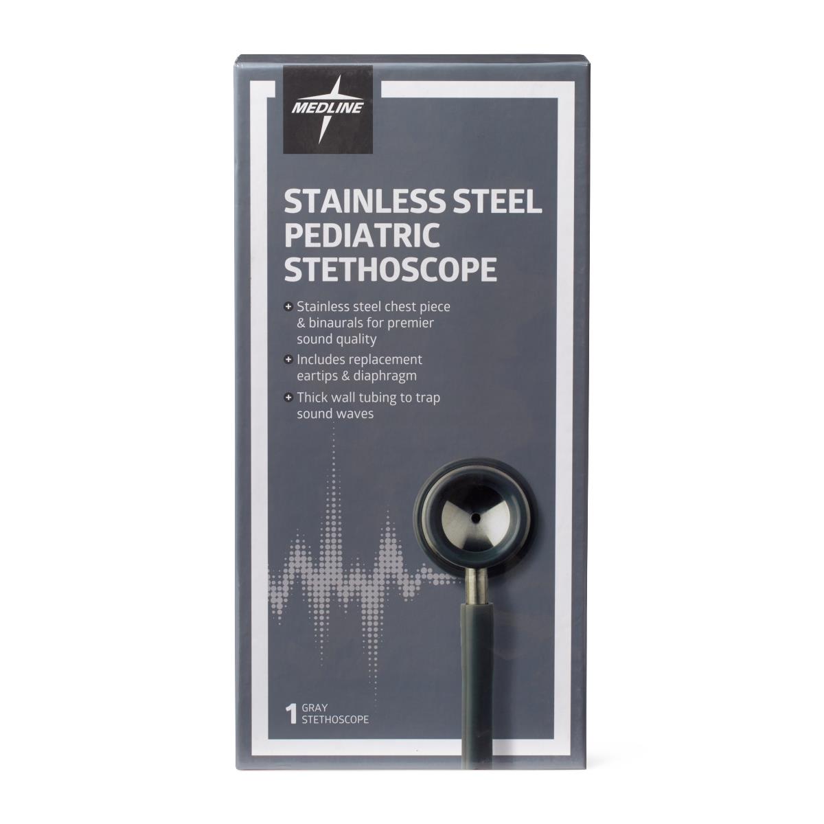Medline Elite Pediatric Stainless Steel Stethoscope - Professional Grade Diagnostic Tool MDS92200