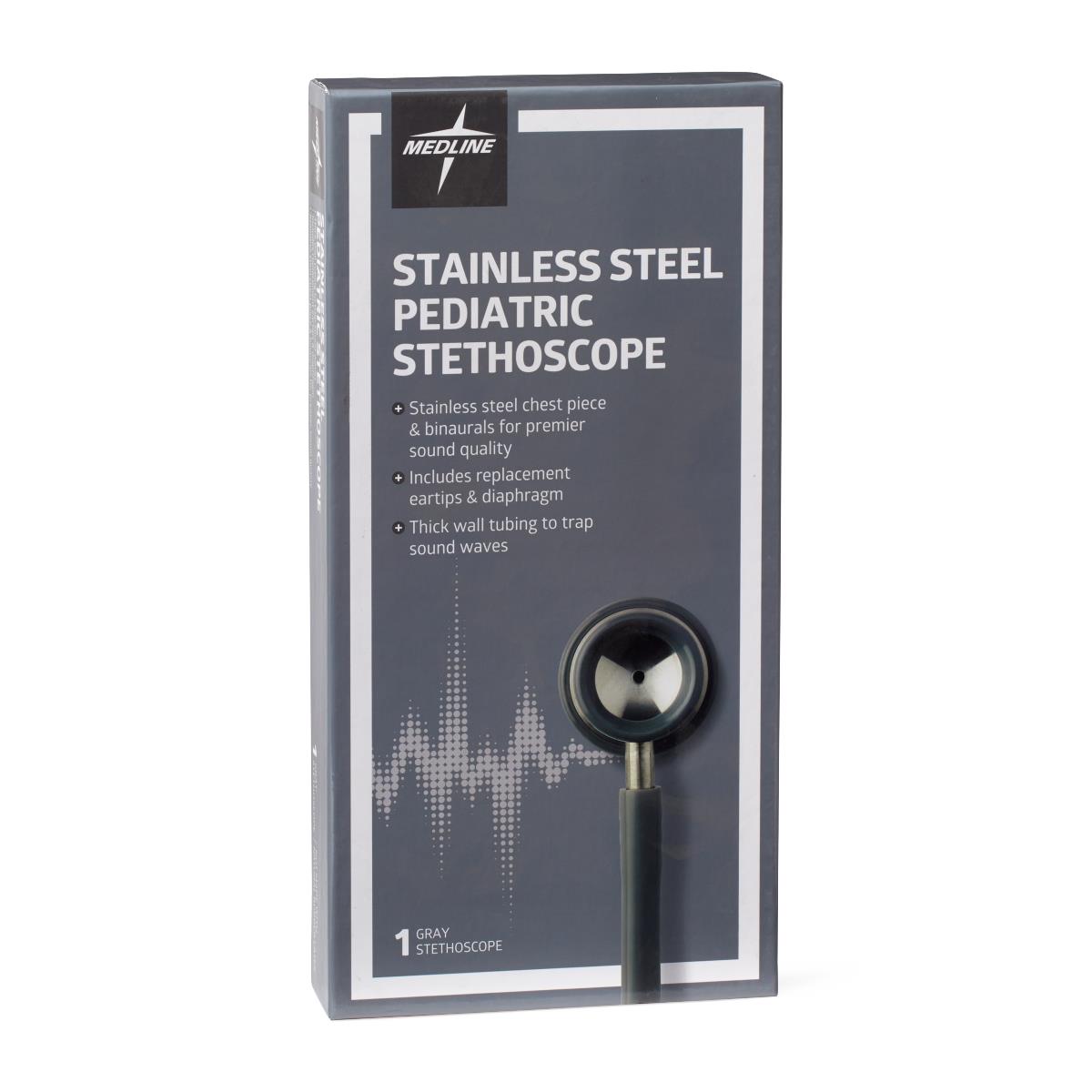 Medline Elite Pediatric Stainless Steel Stethoscope - Professional Grade Diagnostic Tool MDS92200
