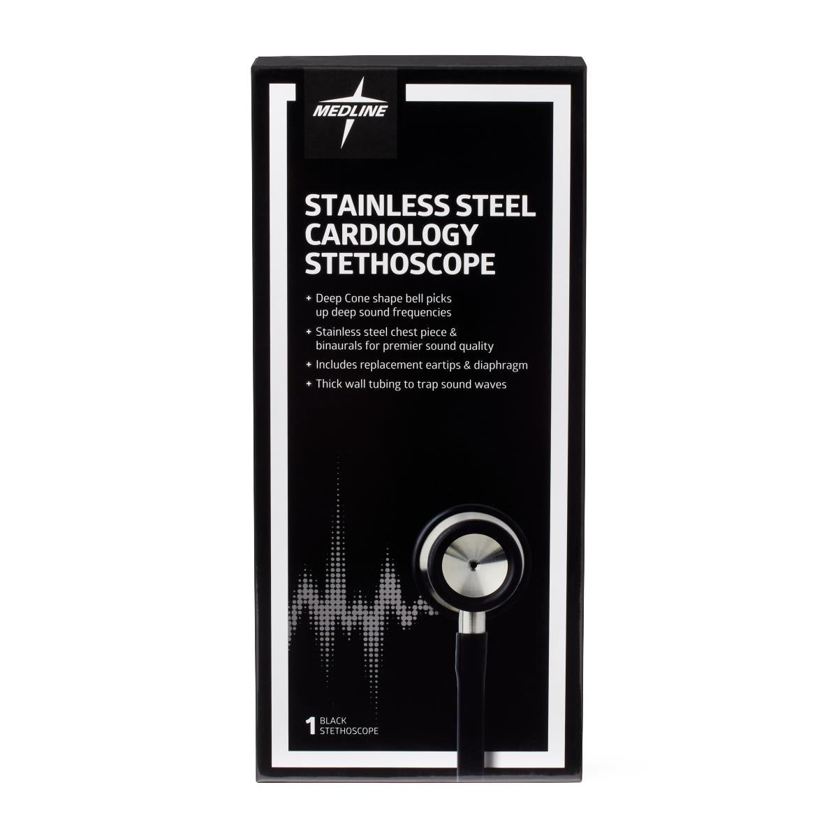 Elite Stainless Steel Cardiology Stethoscope - Professional Grade with Deep Cone Bell & 17" Tubing