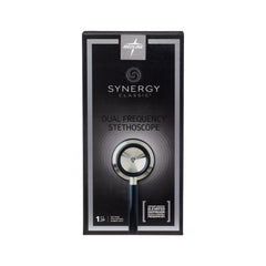 Medline Synergy Dual-Frequency Stethoscope - Black, Stainless Steel, Latex-Free (MDS926501)