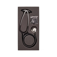 Medline Synergy Dual-Frequency Stethoscope - Black, Stainless Steel, Latex-Free (MDS926501)