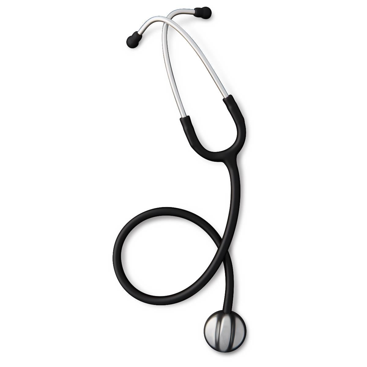 Medline Synergy Dual-Frequency Stethoscope Black - Professional Stainless Steel Single-Head