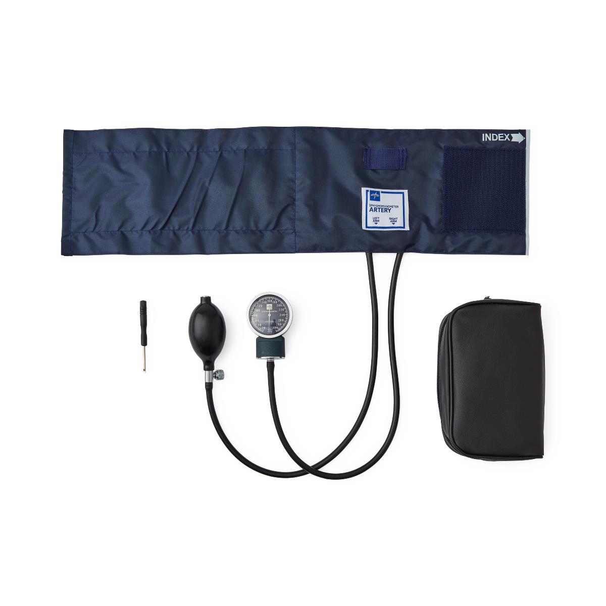 Medline Premier Handheld Aneroid Sphygmomanometer - Professional Blood Pressure Monitor with Luminescent Dial