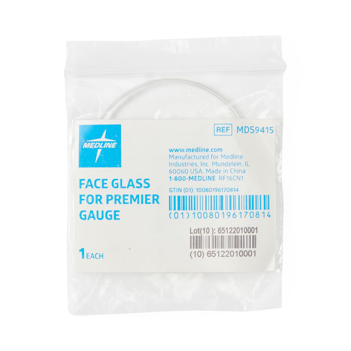 Medline Face Glass Replacement for Premier Aneroid Gauge - Crystal Clear Medical Grade